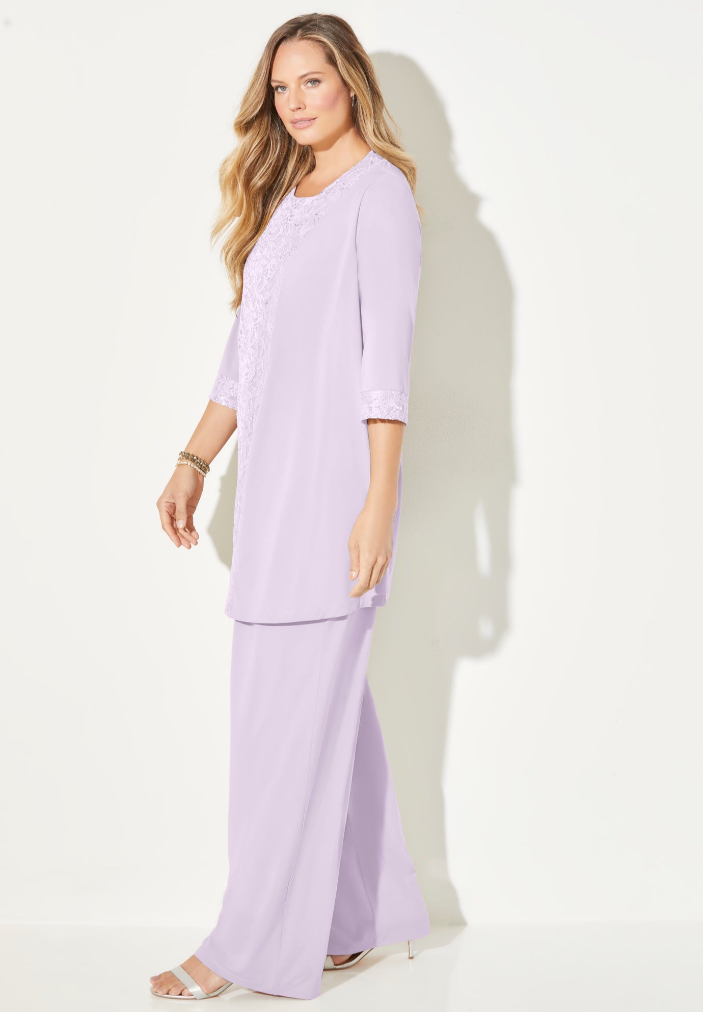 3-Piece Lace Gala Pant Suit image number 2