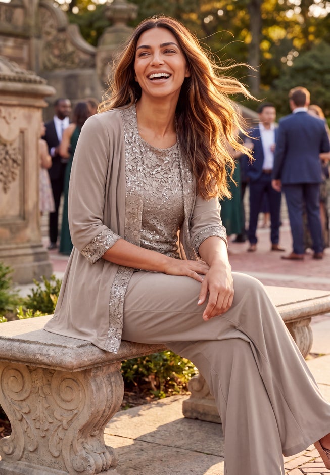 Lace Gala 3-Piece Pant Suit image number 1