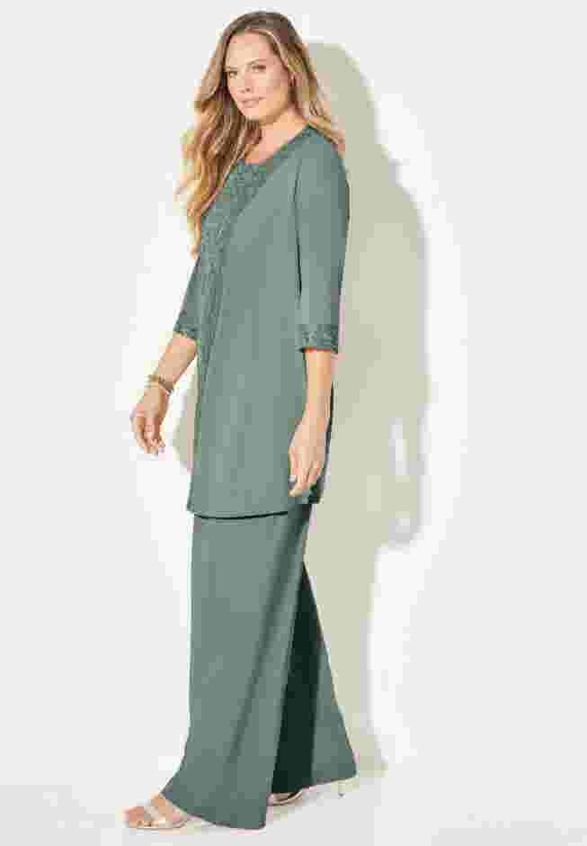 3-Piece Lace Gala Pant Suit image number 2