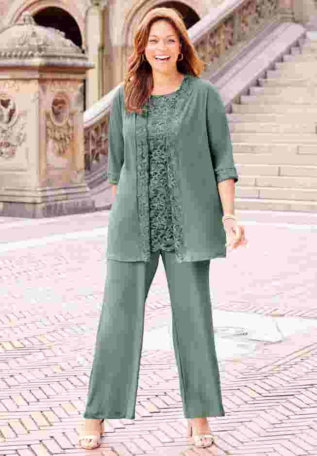 3-Piece Lace Gala Pant Suit image number 0