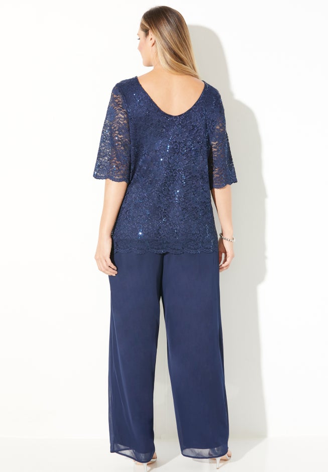 Sparkle & Lace Pant Set image number 1