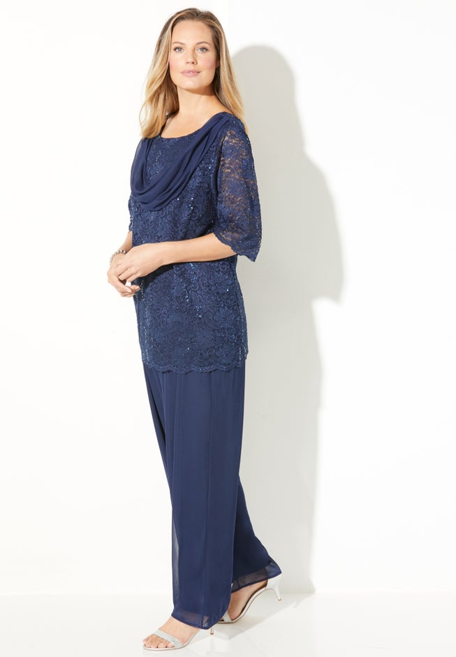 Sparkle & Lace Pant Set image number 2