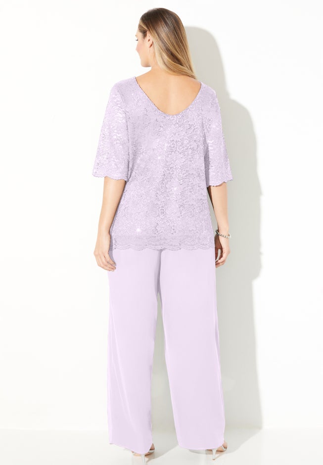 Sparkle & Lace Pant Set image number 1