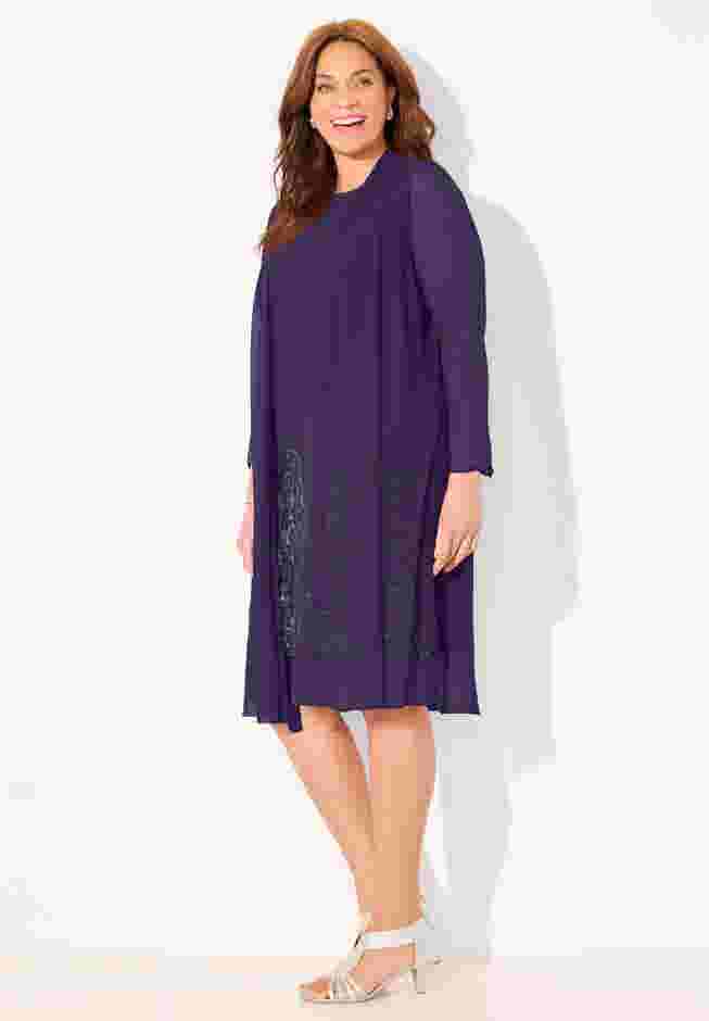 Beaded Trim Jacket Dress Set image number 2