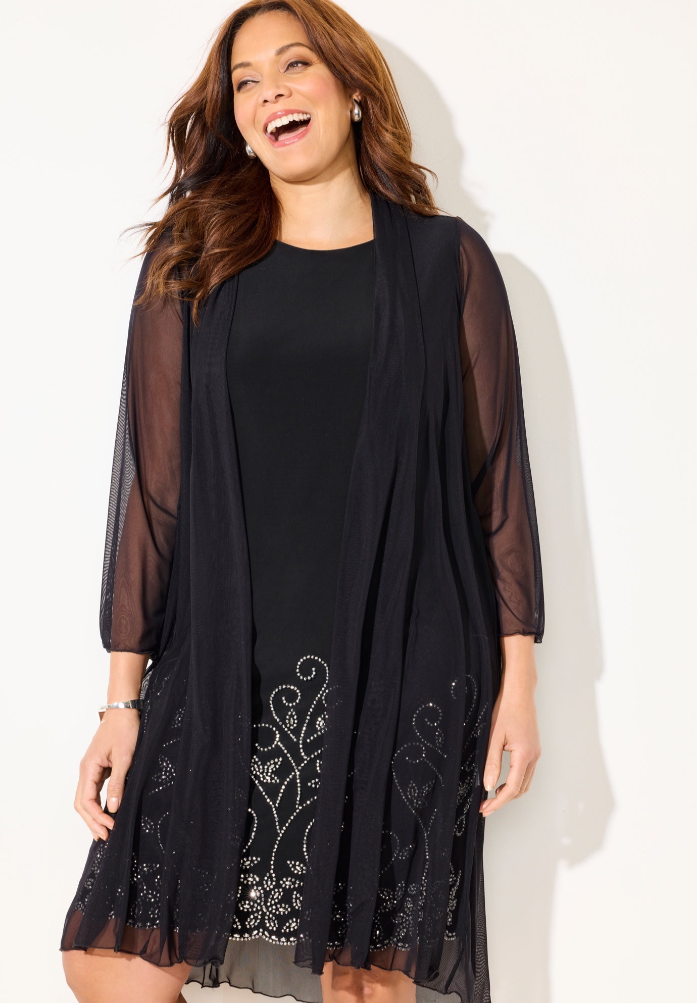 Beaded Trim Jacket Dress Set image number 3