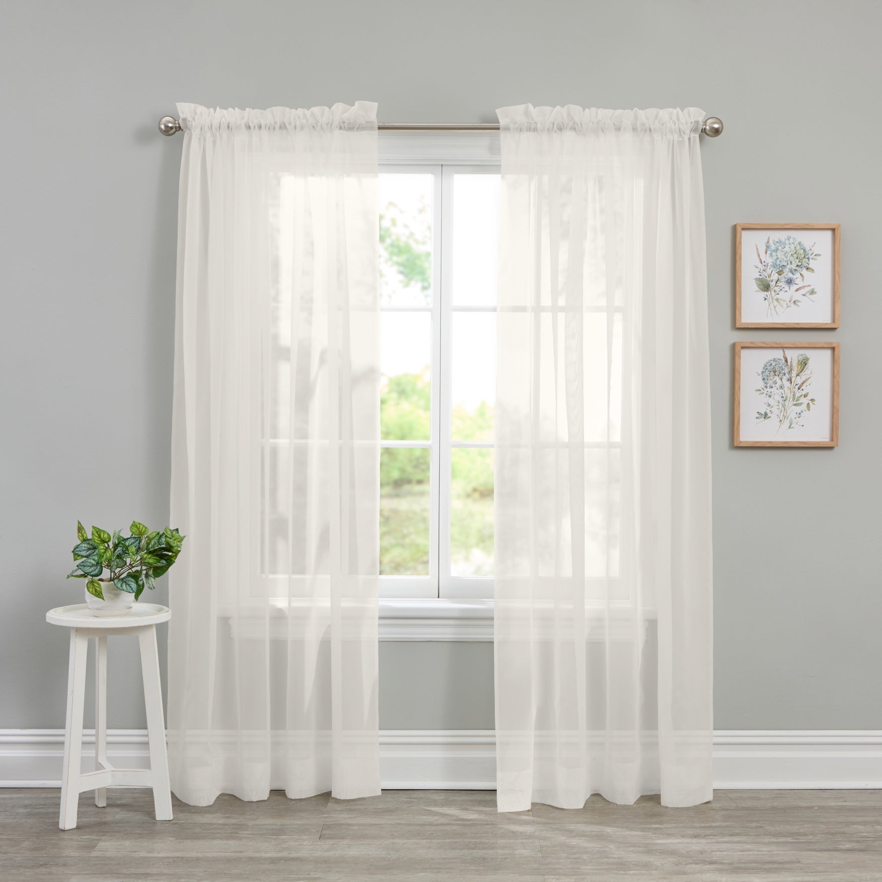 BH Studio Sheer Voile Rod-Pocket Panels -Set of 2 image number 0