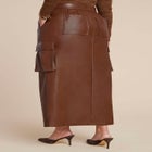 Maxi Cargo Faux Leather Skirt image number null
