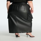 Maxi Cargo Faux Leather Skirt image number null