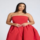 ELOQUII x kate spade new york Strapless Flare Midi Dress image number null