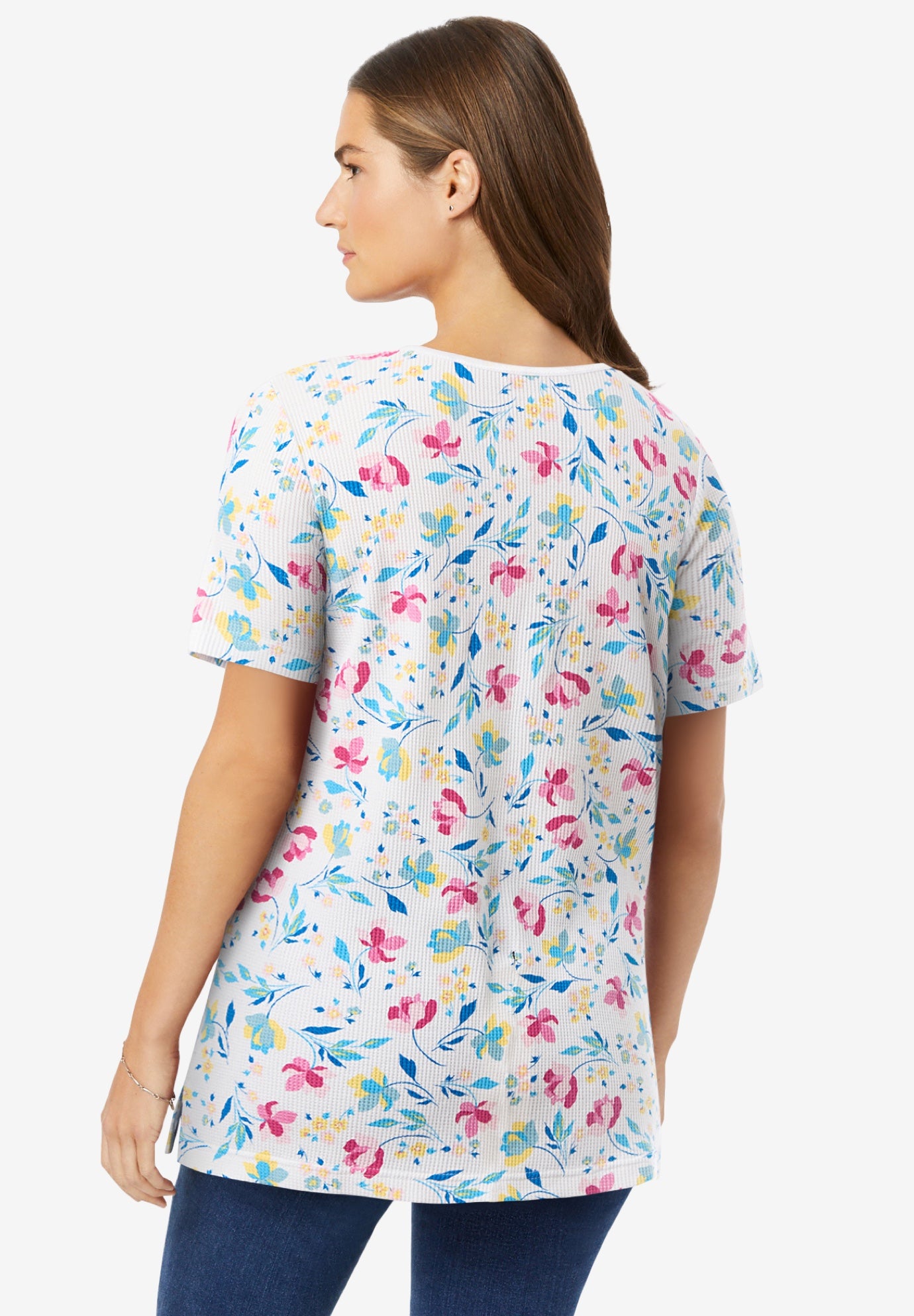 Waffle Thermal Satin Trim Tee image number 1