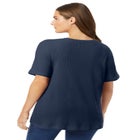 Waffle Thermal Satin Trim Tee image number null