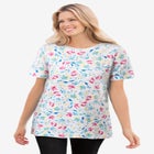 Waffle Thermal Satin Trim Tee image number null