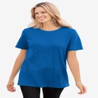 Waffle Thermal Satin Trim Tee image number null
