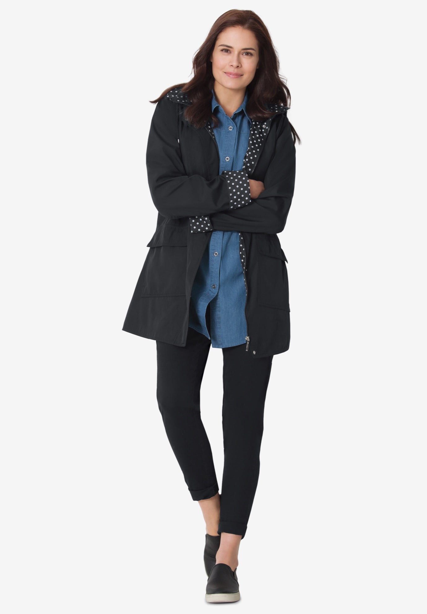 Dot Trim Raincoat image number 2