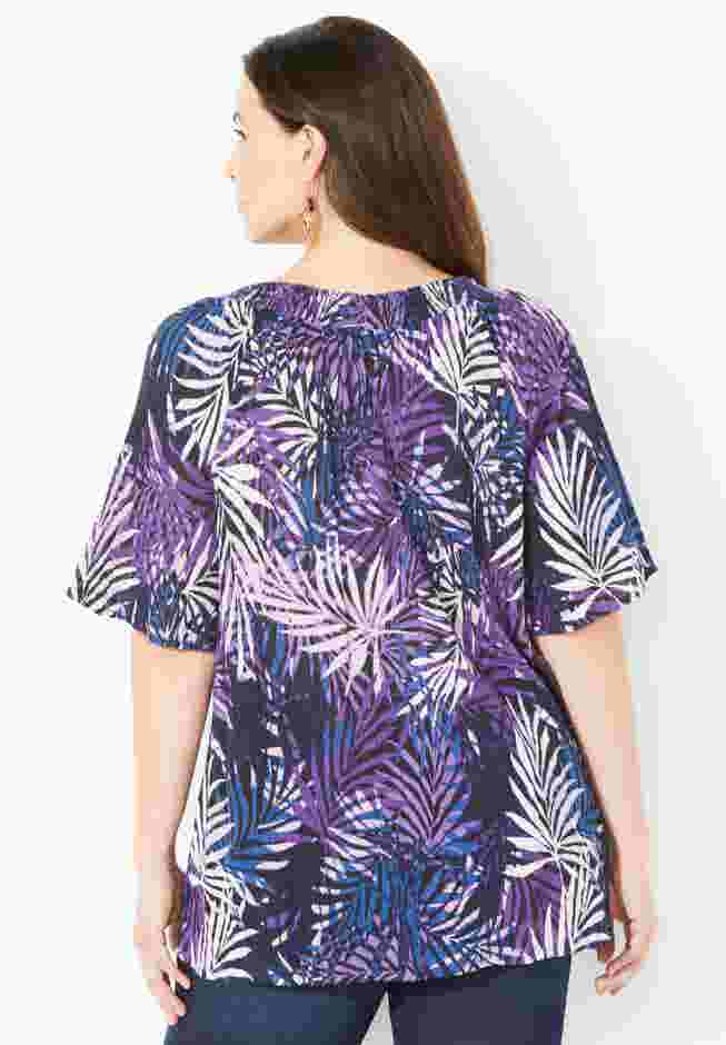 Seasonless Gauze Peasant Top image number 1