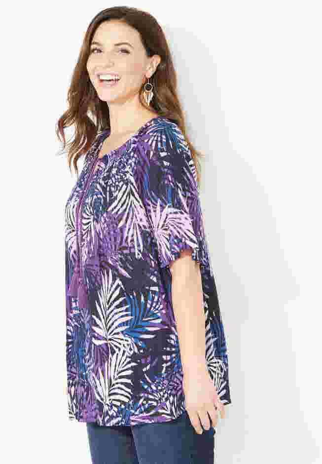 Seasonless Gauze Peasant Top image number 2