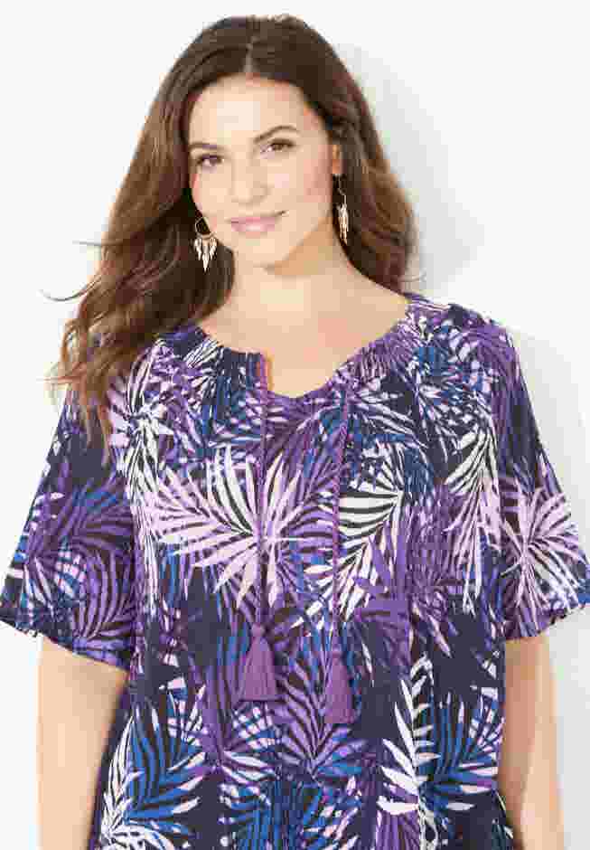 Seasonless Gauze Peasant Top image number 3