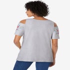 Short-Sleeve Cold-Shoulder Tee image number null