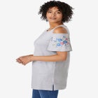 Short-Sleeve Cold-Shoulder Tee image number null