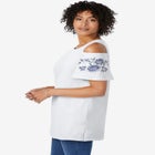 Short-Sleeve Cold-Shoulder Tee image number null