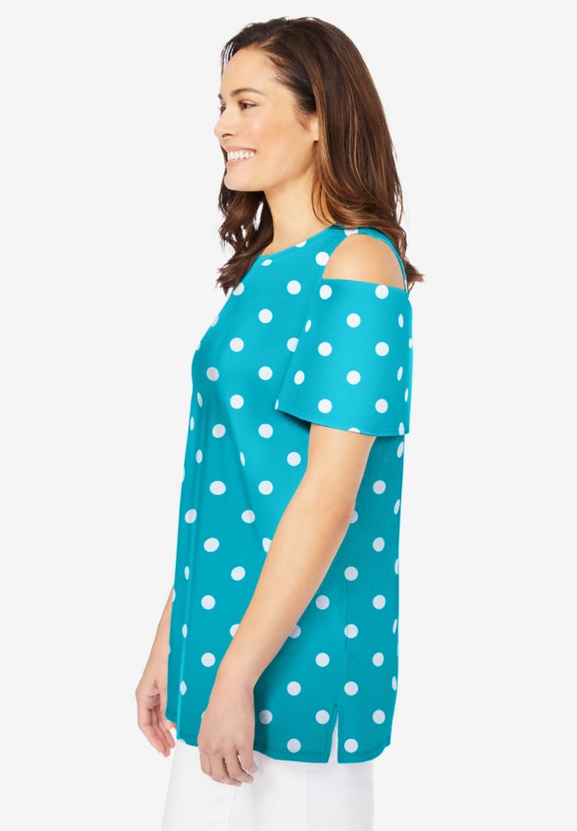 Short-Sleeve Cold-Shoulder Tee image number 2