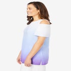 Short-Sleeve Cold-Shoulder Tee image number null