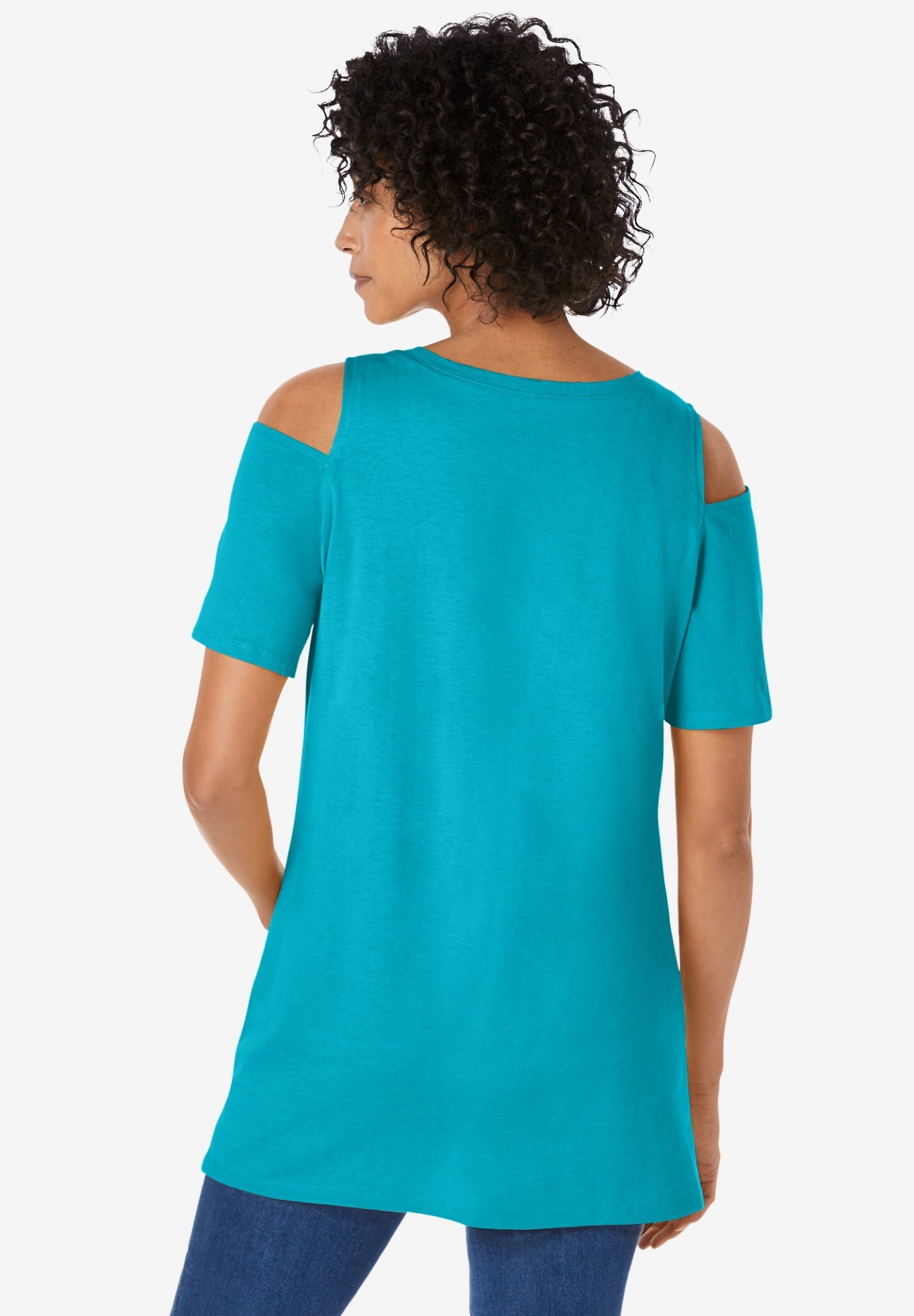Short-Sleeve Cold-Shoulder Tee image number 1