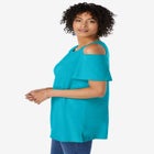 Short-Sleeve Cold-Shoulder Tee image number null
