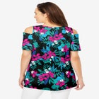 Short-Sleeve Cold-Shoulder Tee image number null