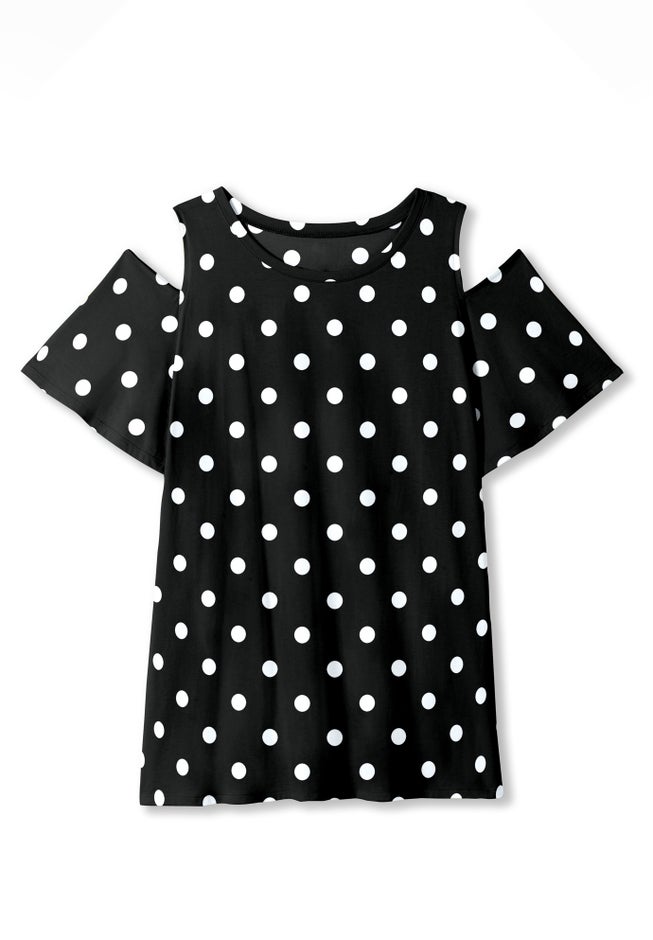 Short-Sleeve Cold-Shoulder Tee image number 2