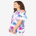 Short-Sleeve Cold-Shoulder Tee image number null