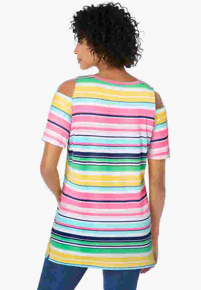 Short-Sleeve Cold-Shoulder Tee image number 1