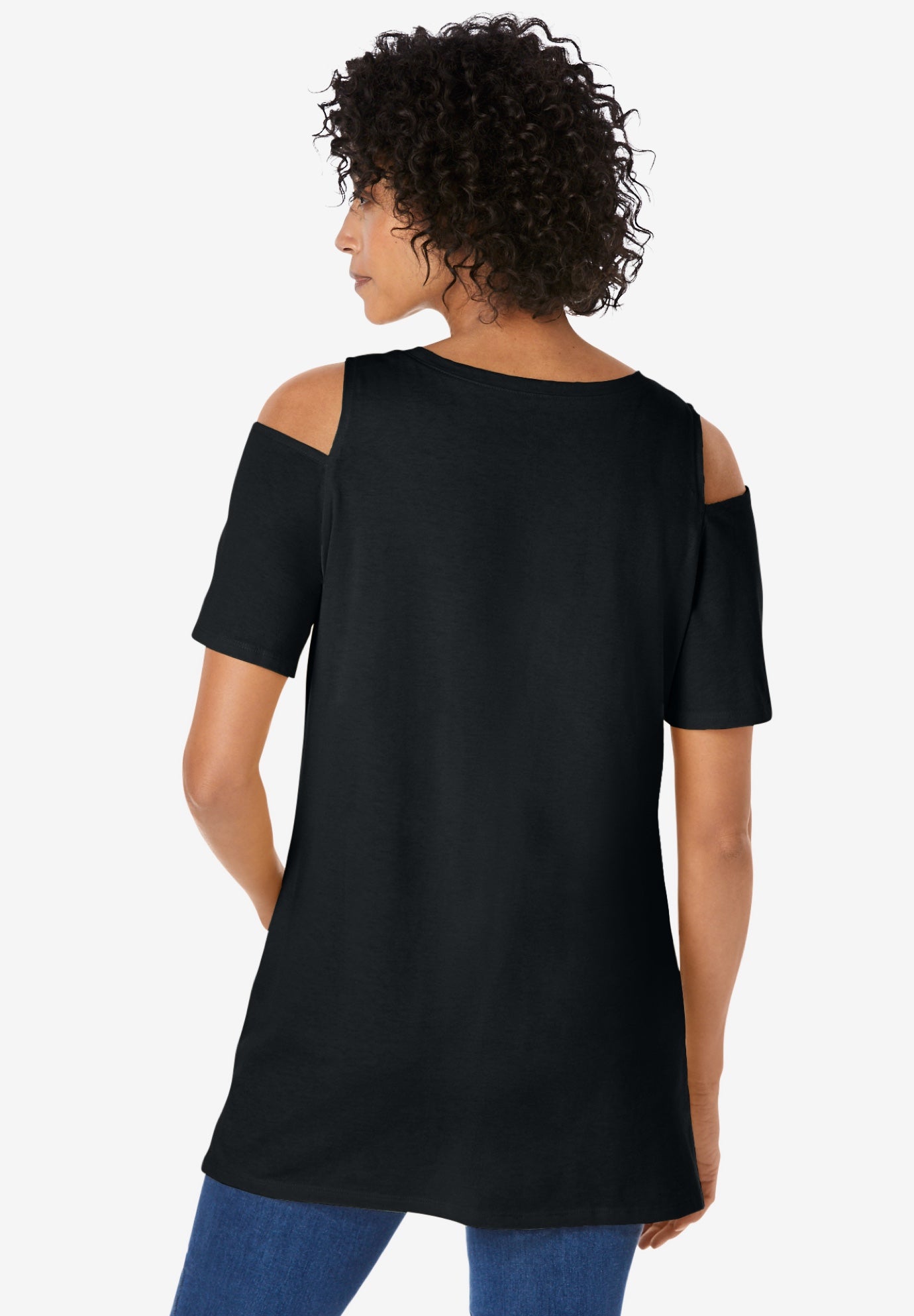 Short-Sleeve Cold-Shoulder Tee image number 1