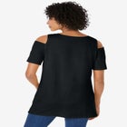 Short-Sleeve Cold-Shoulder Tee image number null