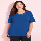 Suprema&reg; Crochet V-Neck Tee image number 0