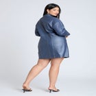 Coated Denim Mini Dress image number null