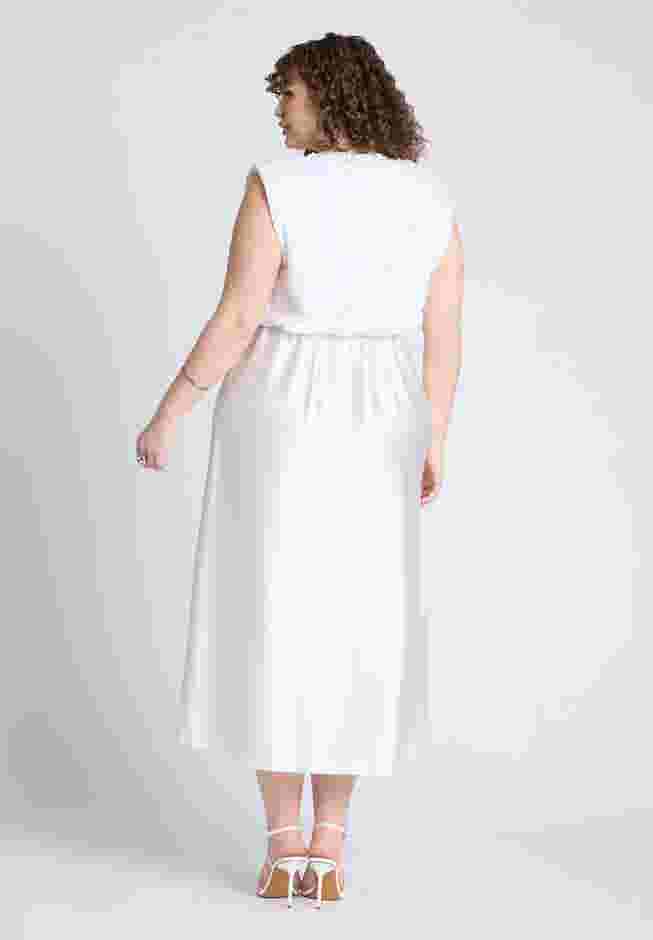 Strong Shoulder Satin Skirt Dress image number 1