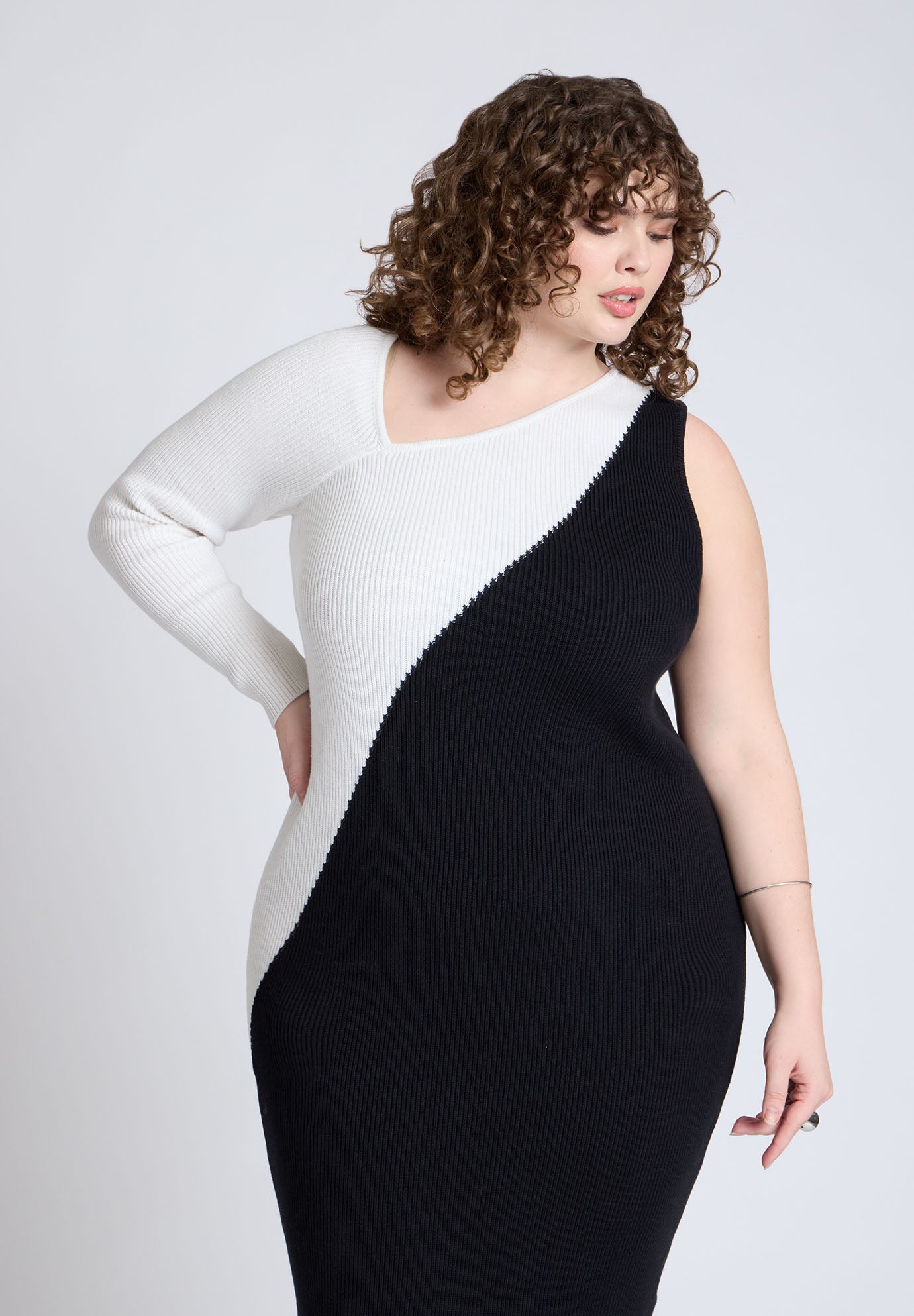 Colorblocked Asym Dress image number 2