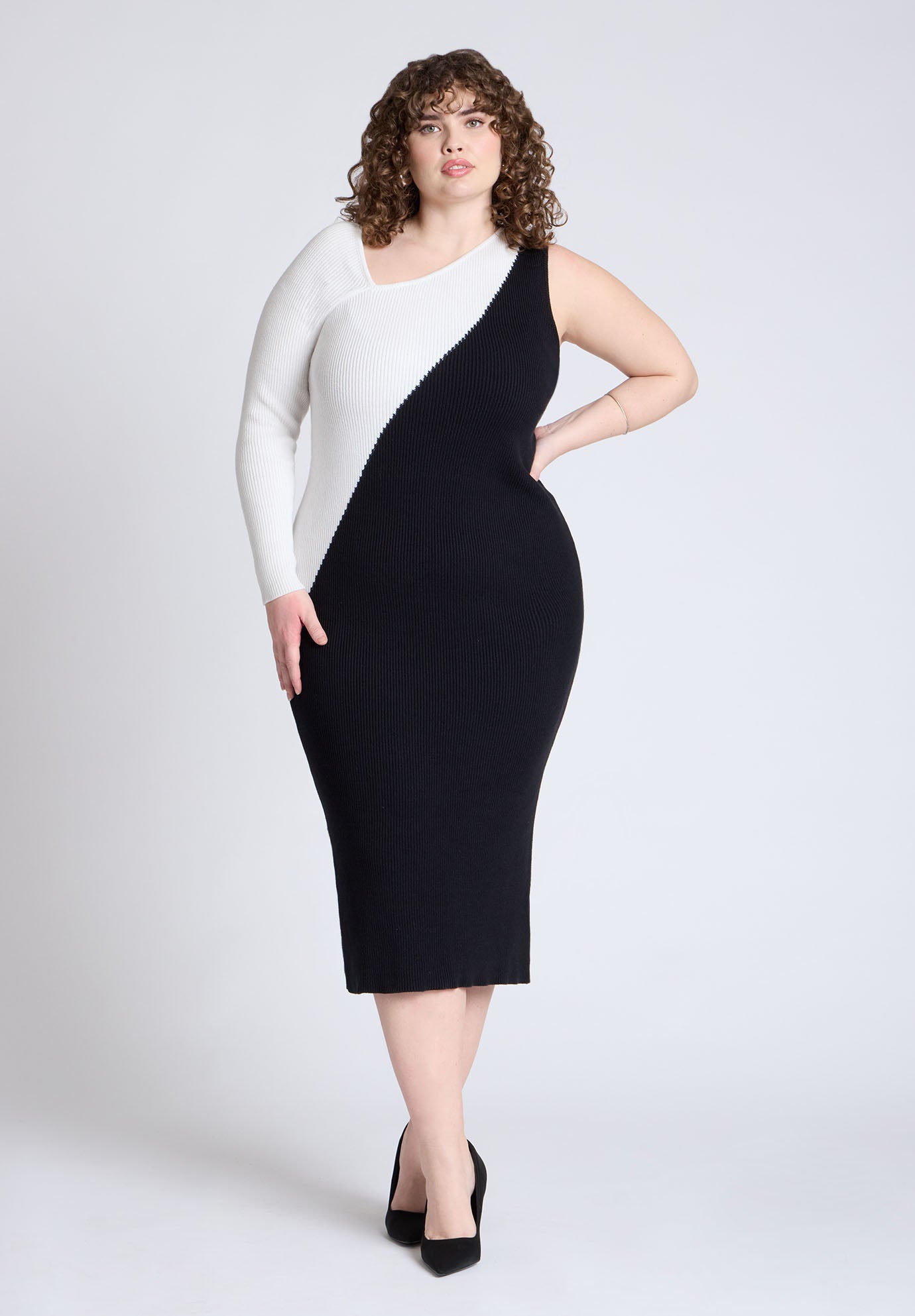 Colorblocked Asym Dress image number 0