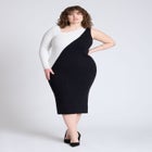 Colorblocked Asym Dress image number null