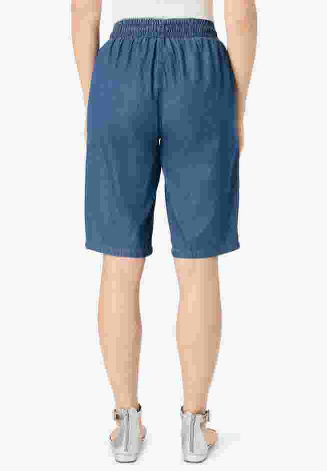 Embroidered Chambray Bermuda Shorts image number 1