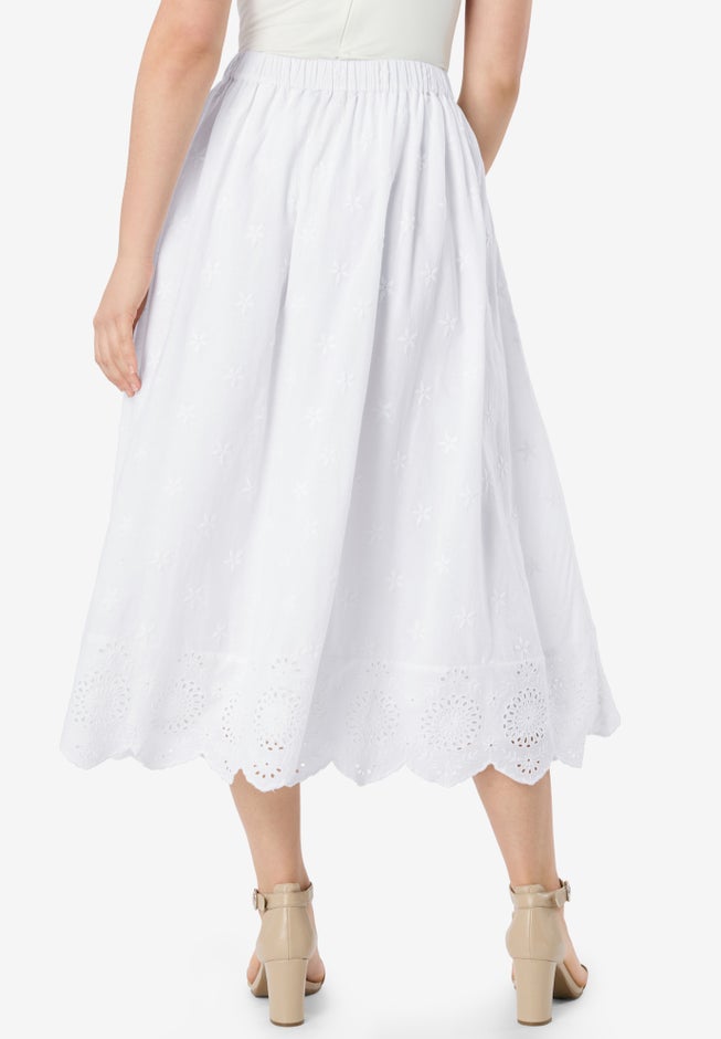Eyelet Midi Skirt image number 1