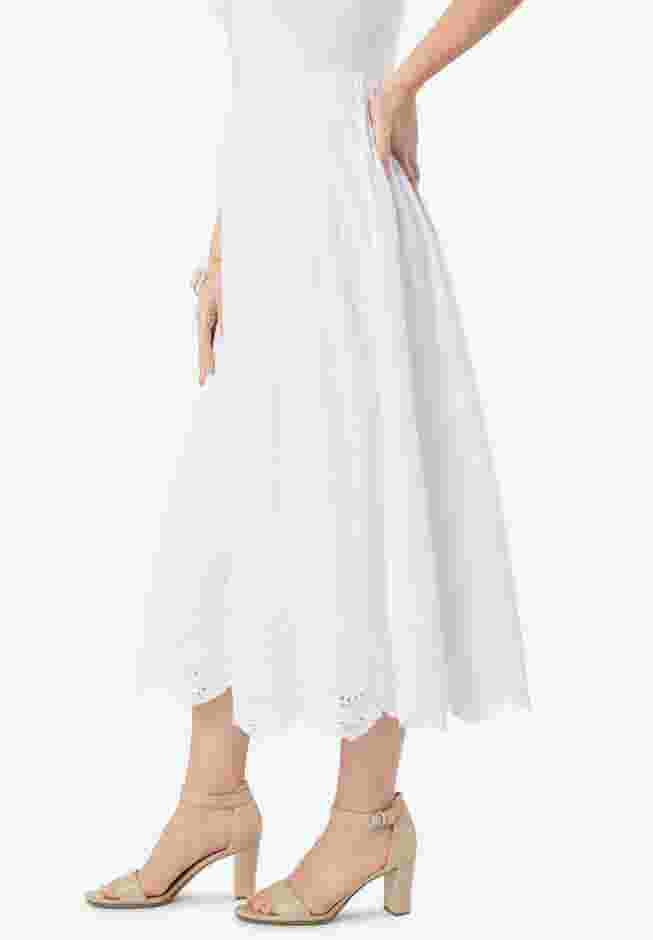 Eyelet Midi Skirt image number 2