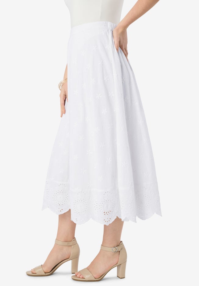 Eyelet Midi Skirt image number 2