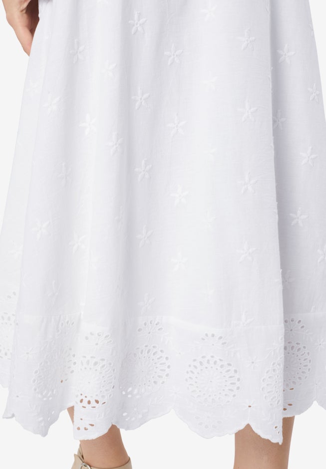 Eyelet Midi Skirt image number 3
