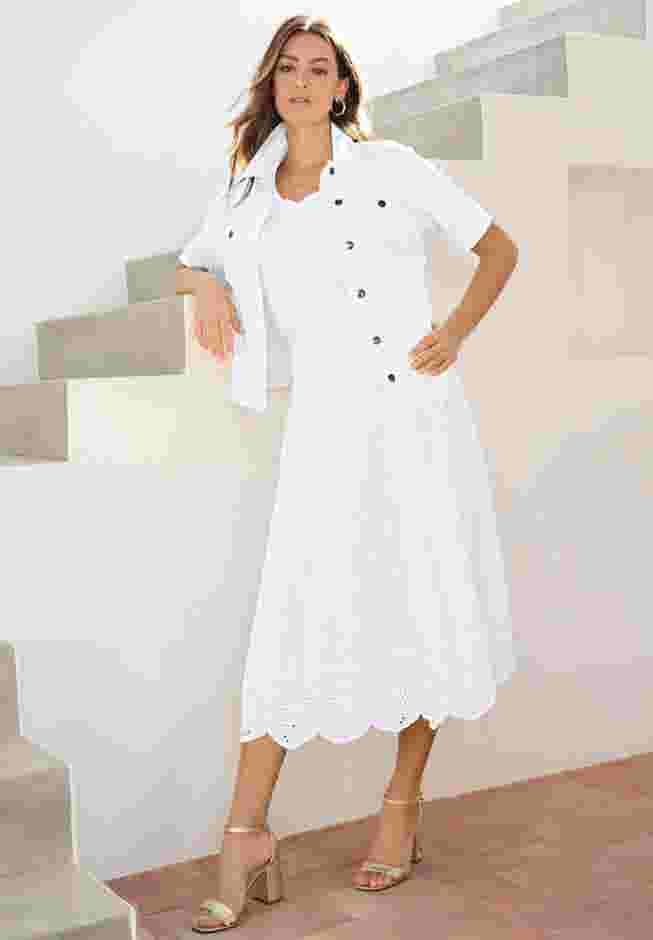 Eyelet Midi Skirt image number 0
