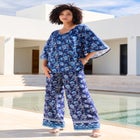 Plus Size Printed Wide Leg Pant image number null