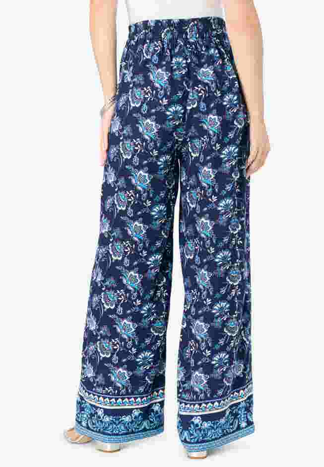 Plus Size Printed Wide Leg Pant image number 1