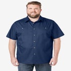 Solid Wrinkle-Resistant Short Sleeve Button Down image number null