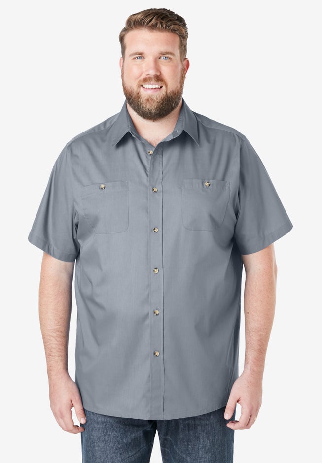 Solid Wrinkle-Resistant Short Sleeve Button Down image number 0